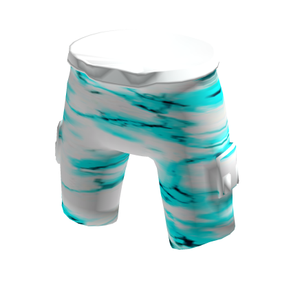 Cyan & White Smoke Shorts thumbnail