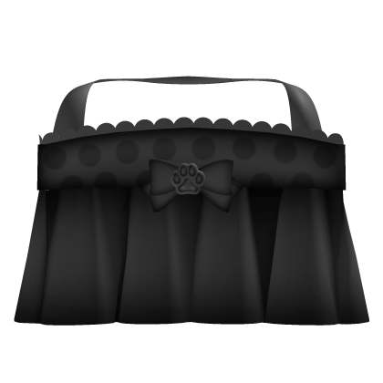 Black Mini Paw Ruffled Dotted Dress