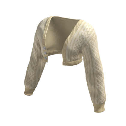 Cropped Cardigan Beige Crop Knitted Warm Oversized Roblox NoFilter