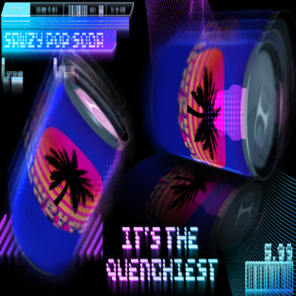 Sawzys Pop Soda Advertisement Poster Cyberpunk GFX Roblox decal