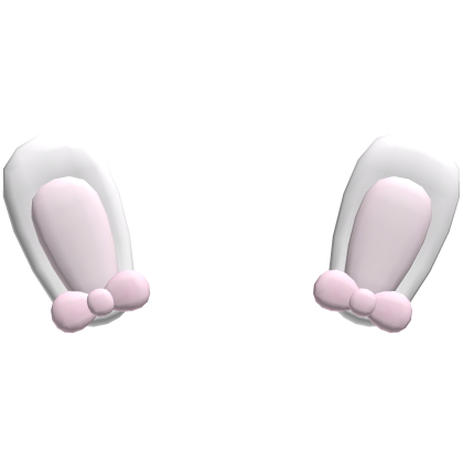 ˗ˏˋ ♡ fluffy white bunny ears with bows Roblox item