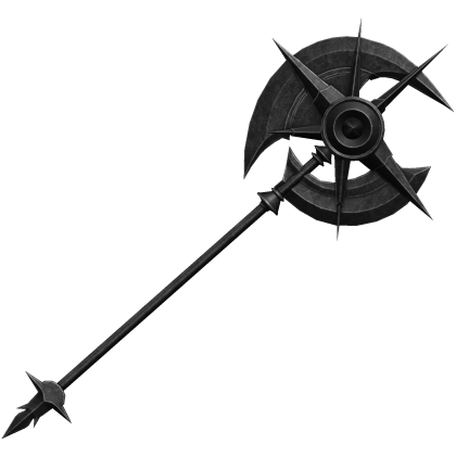 Black Huge Spiked Battle Axe