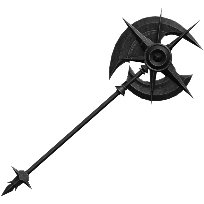 Black Huge Spiked Battle Axe