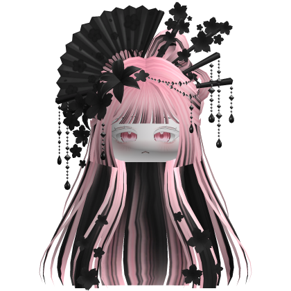 Mystical Hair w/ Sakura Headpiece (Pink&Black) Roblox item