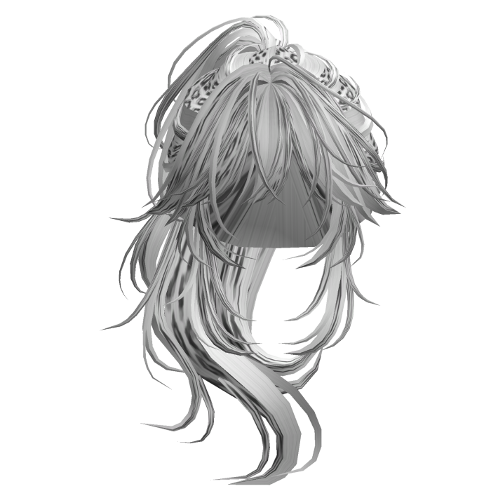 Wolfcut Anime Layered Ponytail Snow Leopard