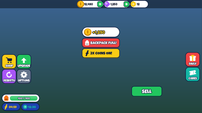 Simulator UI Kit Coins Rebirth Shop Buttons HUD preview 3