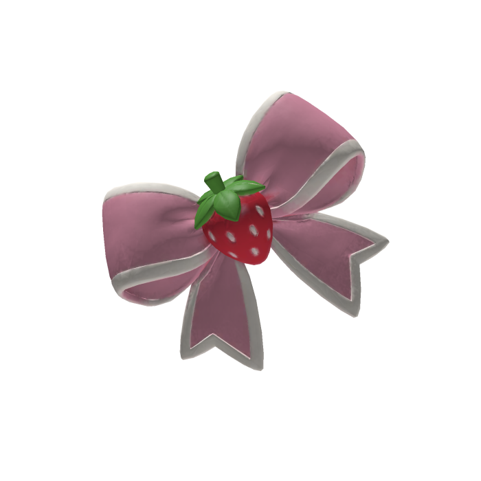 Pink Strawberry Bow Side Clip
