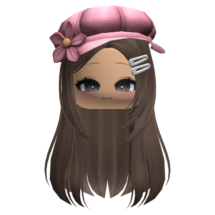 Cute Straight Hair w/ Accessories & Chibi Face