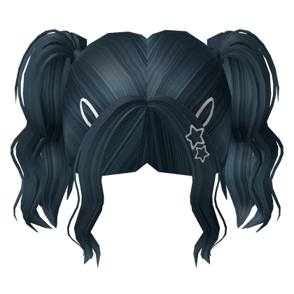 Ocean Blue Cheap Curly Ponytails with Clips Roblox item