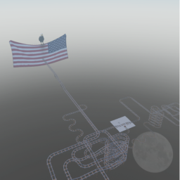 cart ride into a AMERICAN FLAG