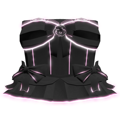 🎀Glow Coquette Bow Corset Dress Black Pink Roblox item