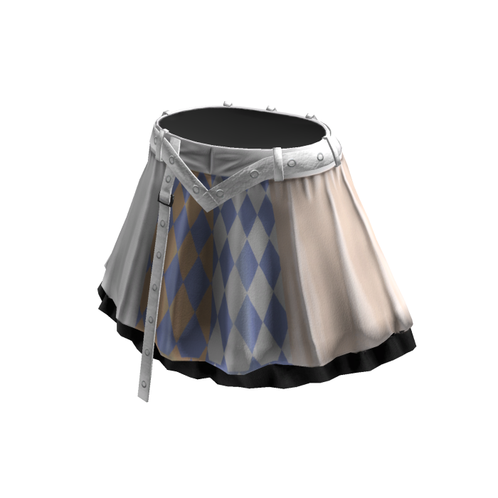 Belted Mini Skirt with Diamond Panel (Cream)