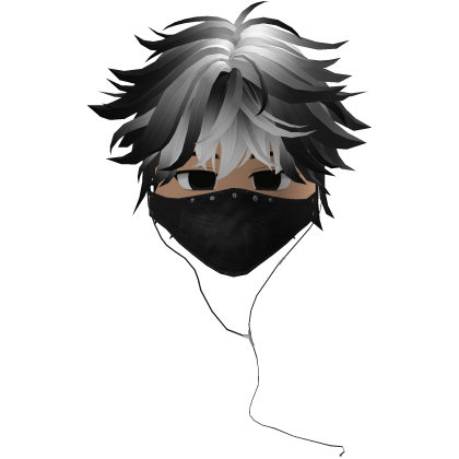 Cute Emo Boy Headphones Mask Black Y2K ( black )
