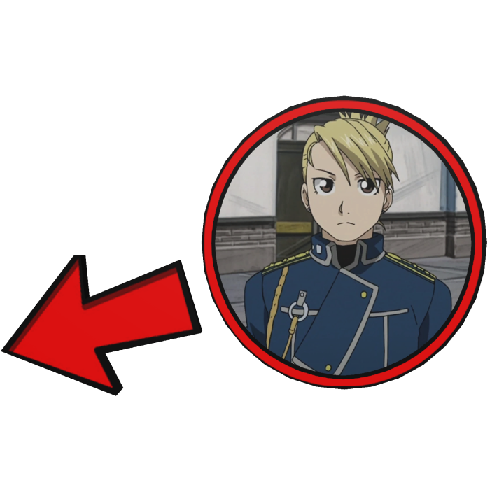 Riza Hawkeye Pointing Meme Circle FMAB