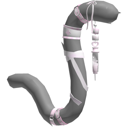 Gray Pink Medic Nurse Cat Tail Roblox item