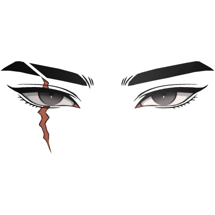 3D Anime Eyebrows Gray Eyes Scar