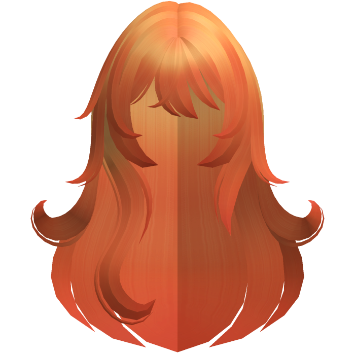 kawaii fluffy messy long anime hair orange