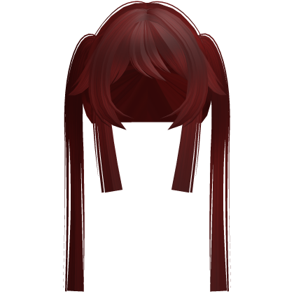 long emo red messy bang hime twintails  Roblox item