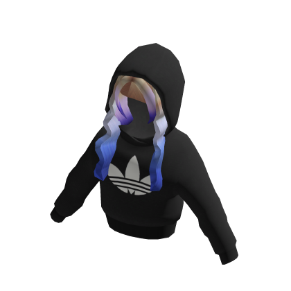 adidas Black Crophoodie With Long/Highlights Hair thumbnail