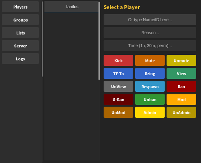 Simple Admin Gui preview 1