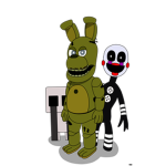 springtrap,puppet and crying child