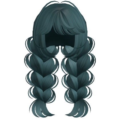 Fluffy Messy Back Braids (Teal) Roblox item