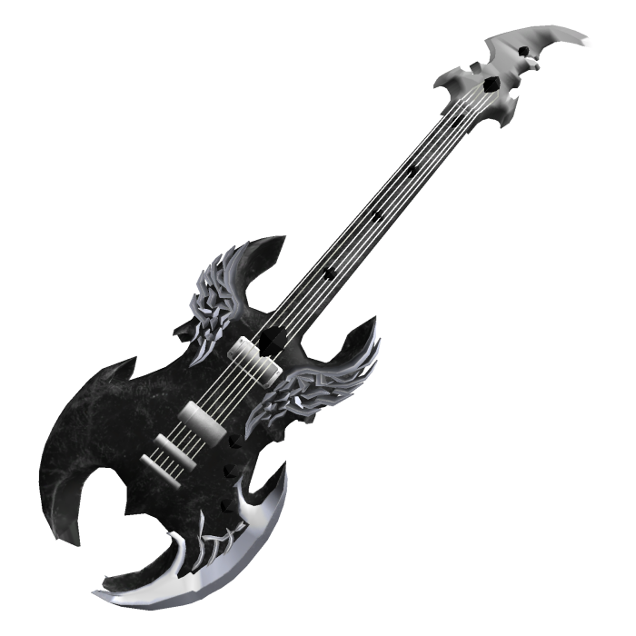 Silver and Black Metal Guitar