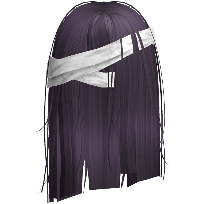 Horror Purple Short Hair w White Bandages