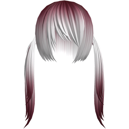 White Red Vkei Long Spiky Pigtails Hair Roblox item