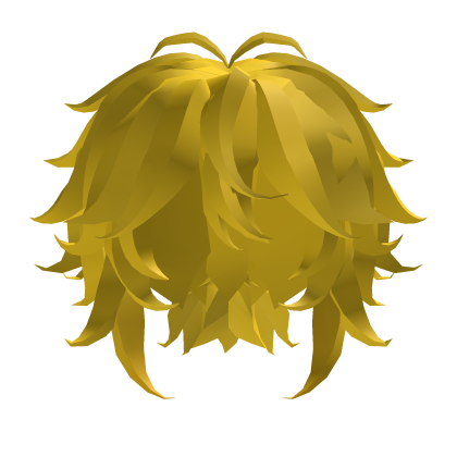 Yellow Short Messy w Low Ponytail