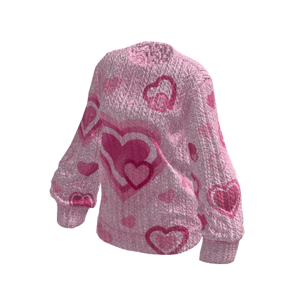 BB Pink Cute ♡ Heart Oversized Fluffy Sweater