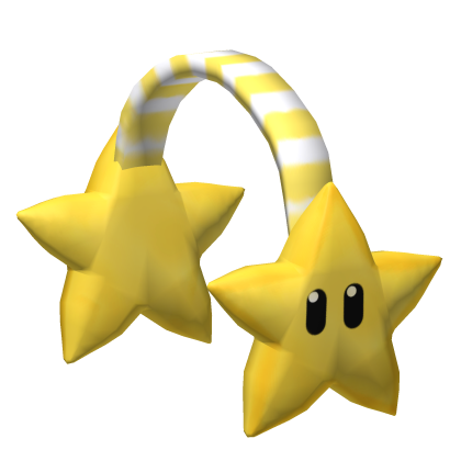 [NEW 🚨] Yellow Super Cute Star Face Earmuffs Roblox item