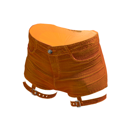 BB Y2K Denim Shorts with Straps Orange thumbnail