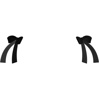 ૮ ♡ : cutest hair bow in black ﹒ᘏ︵ Roblox item