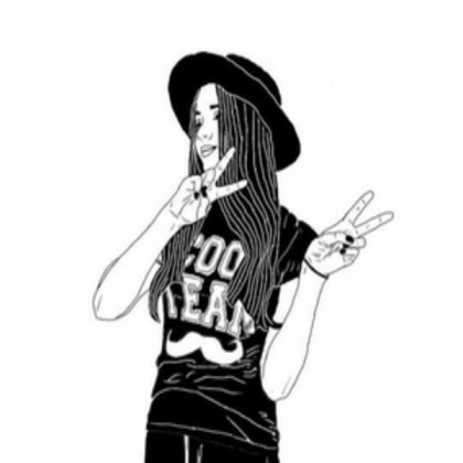 Black and white aesthetic girl! Roblox decal