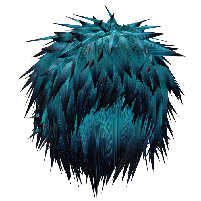 cyan messy emo hair v3.