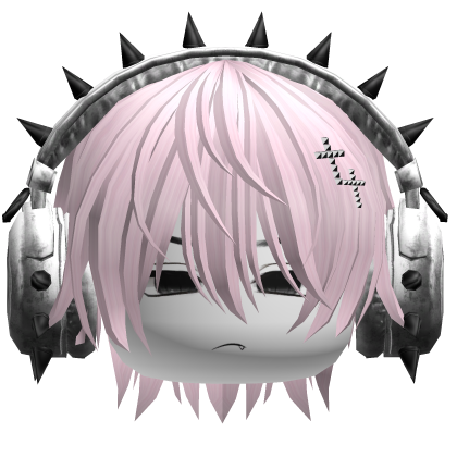 Boy Hair W/ Punk Headphones Pink V2