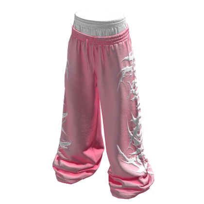 Sagging Pink Y2K Svddenly Print Sweatpants