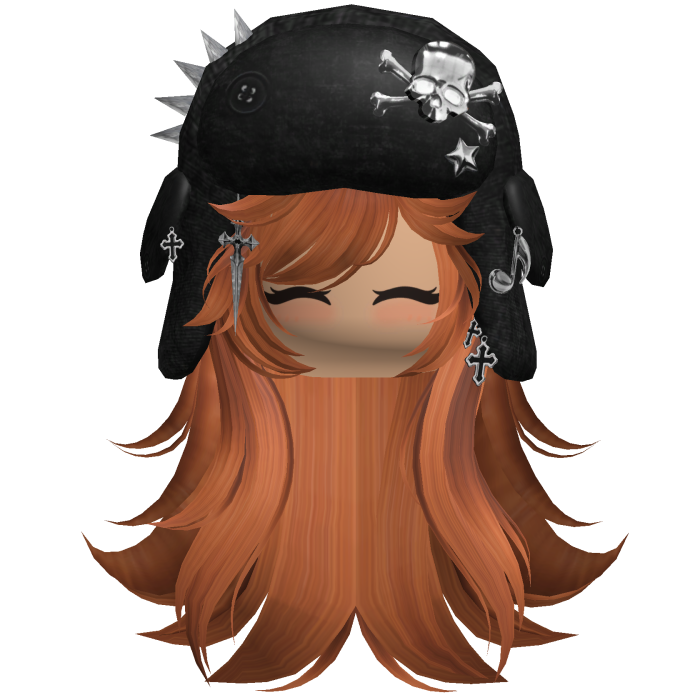 Ginger Emo Messy Punk Hair W Black Spiked Ushanka 