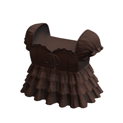 3.0 Brown Cute Ruffled Doll Dress Angel Babydoll thumbnail