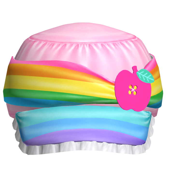 Cute 2000s Rainbow Pink Gyaru Apple Button