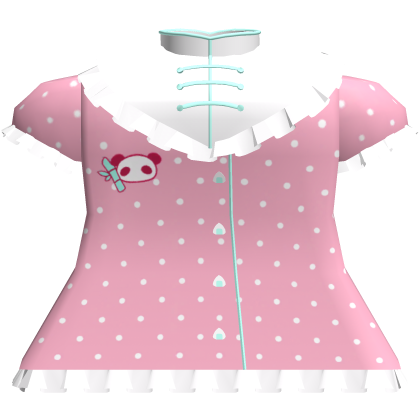 ʚ kawaii pink teal polka dot chinese panda dress