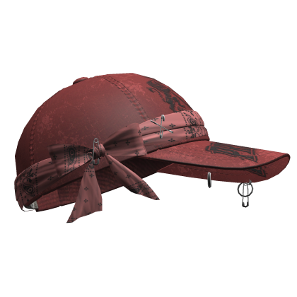 Y2k Tilted Bandana Cap Red