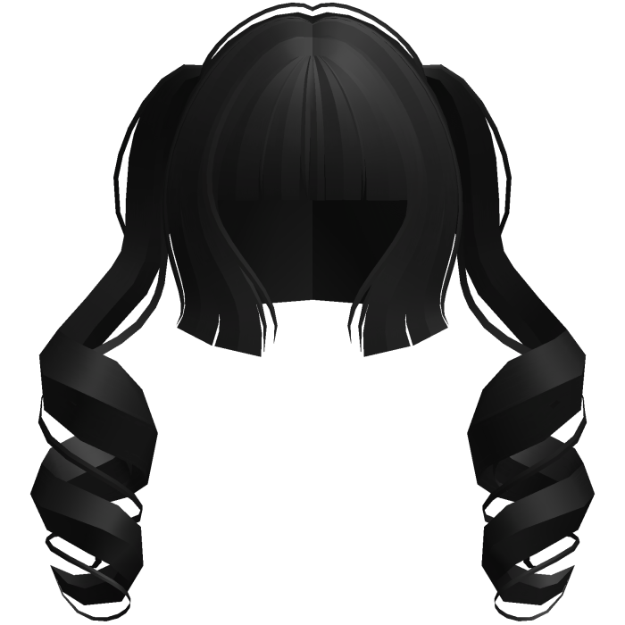 jirai moe hime cut curly ponytails black