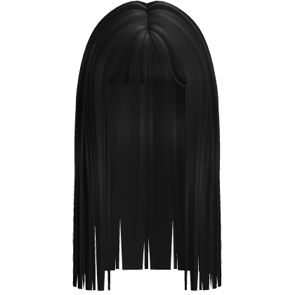 ♡ black long straight hime cut anime hair Roblox item thumbnail