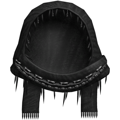 1.0 black punk vkei chained hood headscarf wrap Roblox item