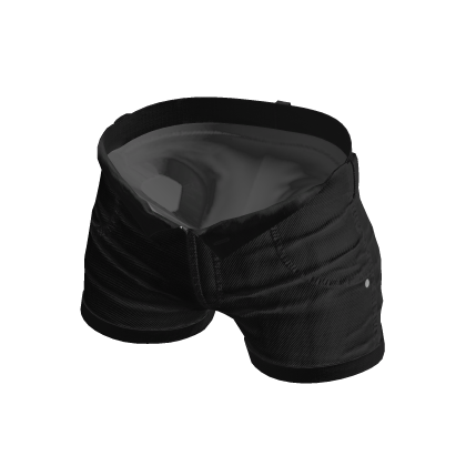 Black Denim Unzipped Y2K Shorts thumbnail