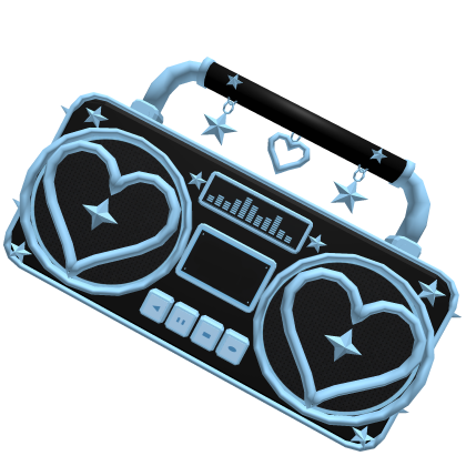 Handheld Blue Heart Boombox