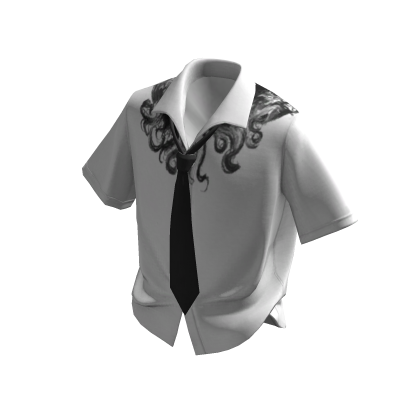 Black Cross Button Up Shirt w/tie thumbnail