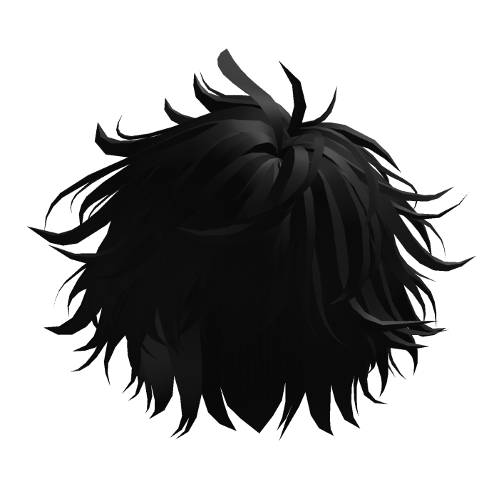 Dark Black Messy Anime Hair